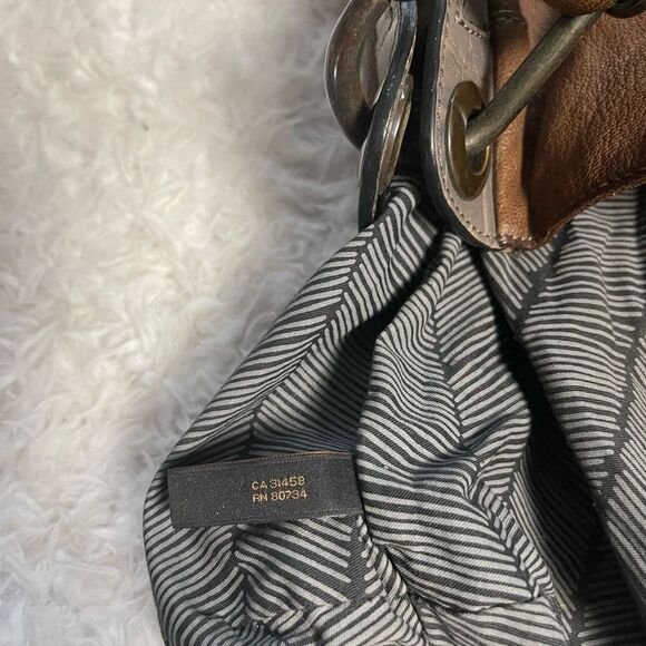 BCBGMAXAZRIA Brown & gray Hobo Shoulder bag.silver tone hardwares . - Picture 15 of 15